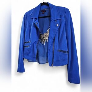 bebe Vibrant Blue Jacket And Material Girl Top Set